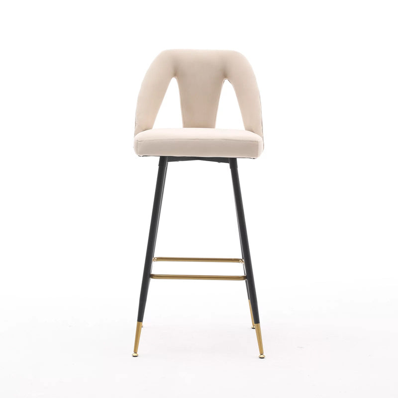 2-Pieces Set: Contemporary Upholstered Barstool Furniture & Decor Beige - DailySale