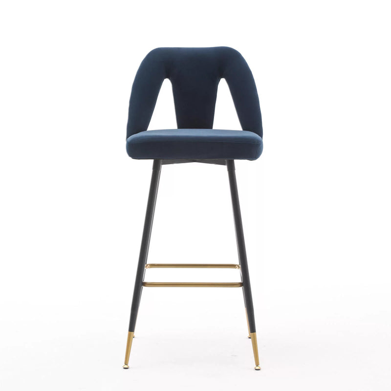 2-Pieces Set: Contemporary Upholstered Barstool Furniture & Decor Blue - DailySale