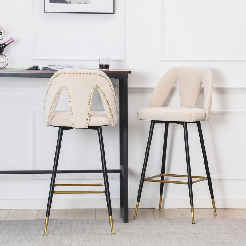 2-Pieces Set: Contemporary Upholstered Barstool Furniture & Decor - DailySale