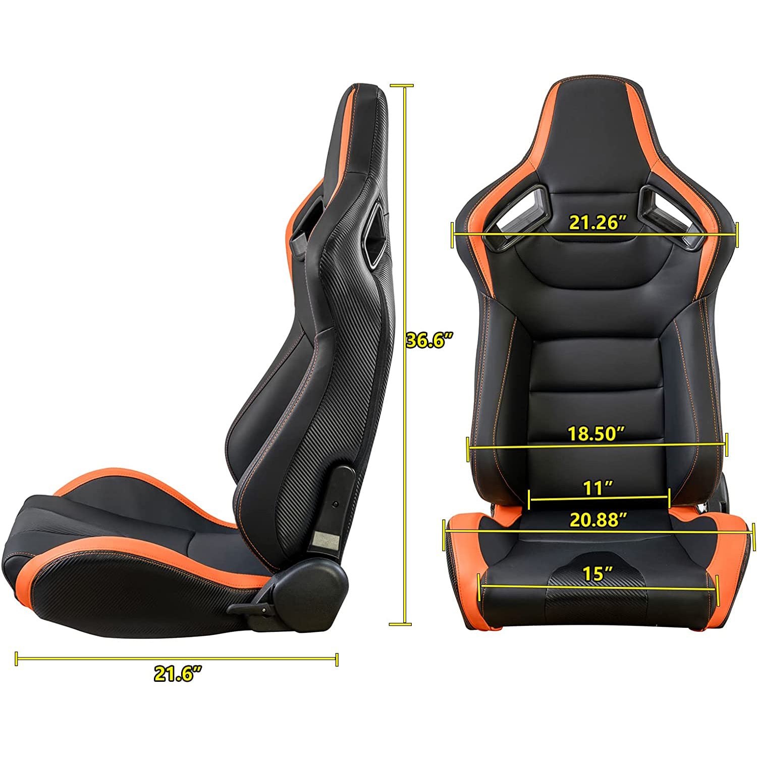 2-Pieces Set: Universal PVC Leather Bucket Seats Automotive - DailySale