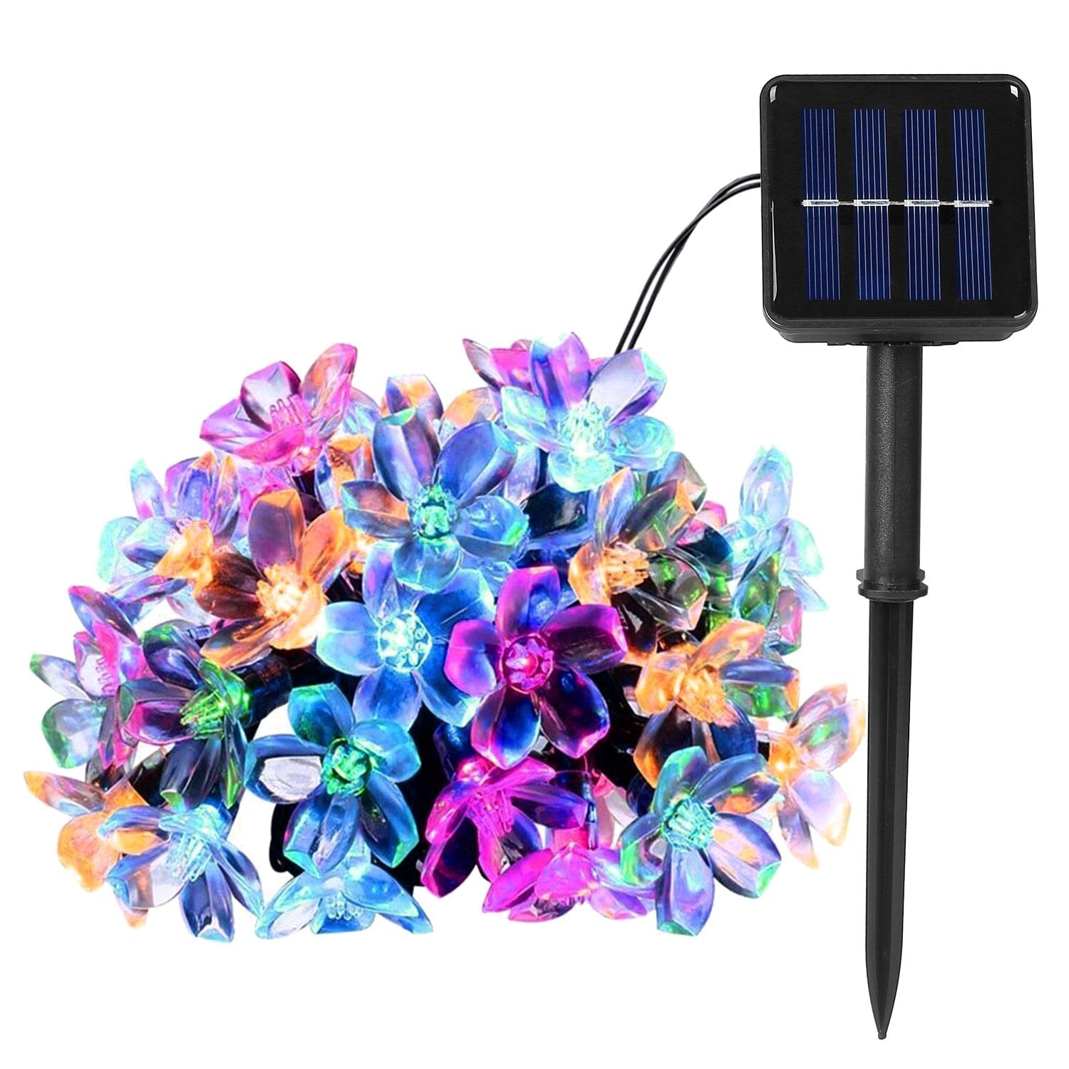 2-Pieces: Solar Power String Lights 50 LED Beads Fairy Sakura Flower String & Fairy Lights - DailySale