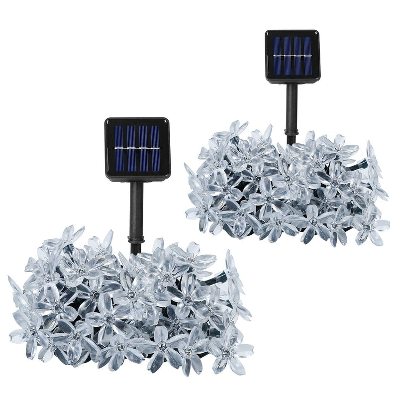 2-Pieces: Solar Power String Lights 50 LED Beads Fairy Sakura Flower String & Fairy Lights - DailySale