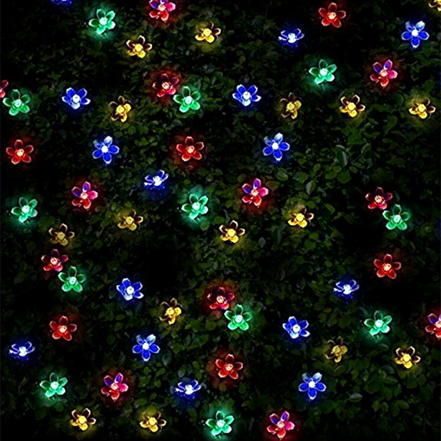 2-Pieces: Solar Power String Lights 50 LED Beads Fairy Sakura Flower String & Fairy Lights - DailySale