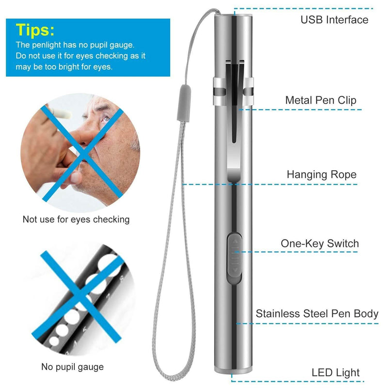 2-Pieces: Stainless Steel Flashlight Repair Water Resistant for Medical Students Sports & Outdoors - DailySale