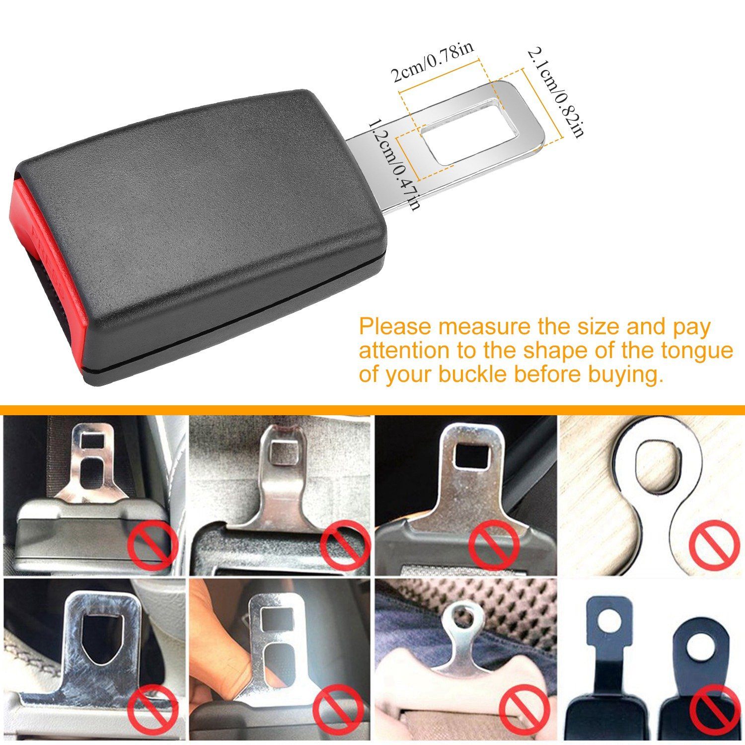 2-Pieces: Universal Car Extension Socket Buckles Automotive - DailySale