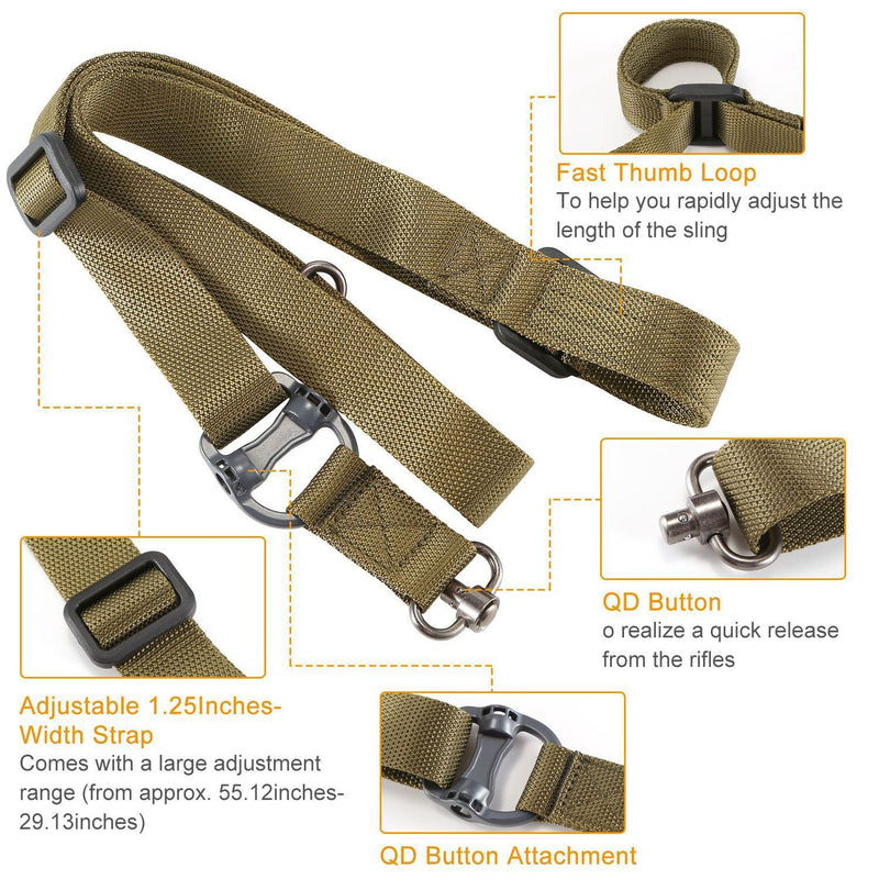 2-Point Adjustable Rifle Gun Sling Tactical - DailySale