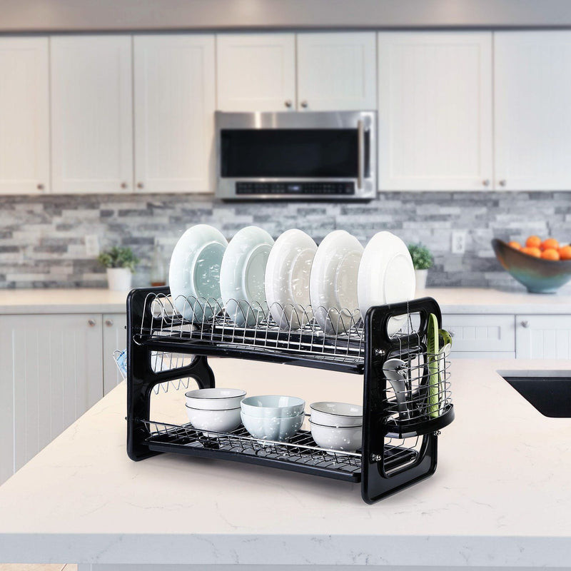 Drying Rack and Drainboard Set, Dish Rack for Kitchen Counter