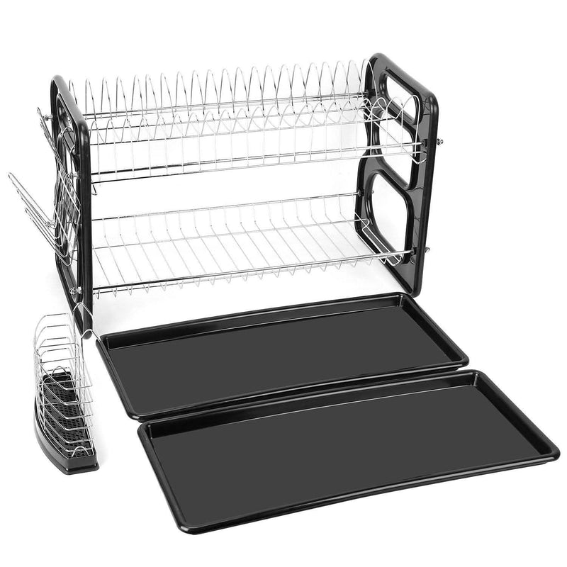 2-Tier Dish Drying Rack Drainboard Set Kitchen & Dining - DailySale