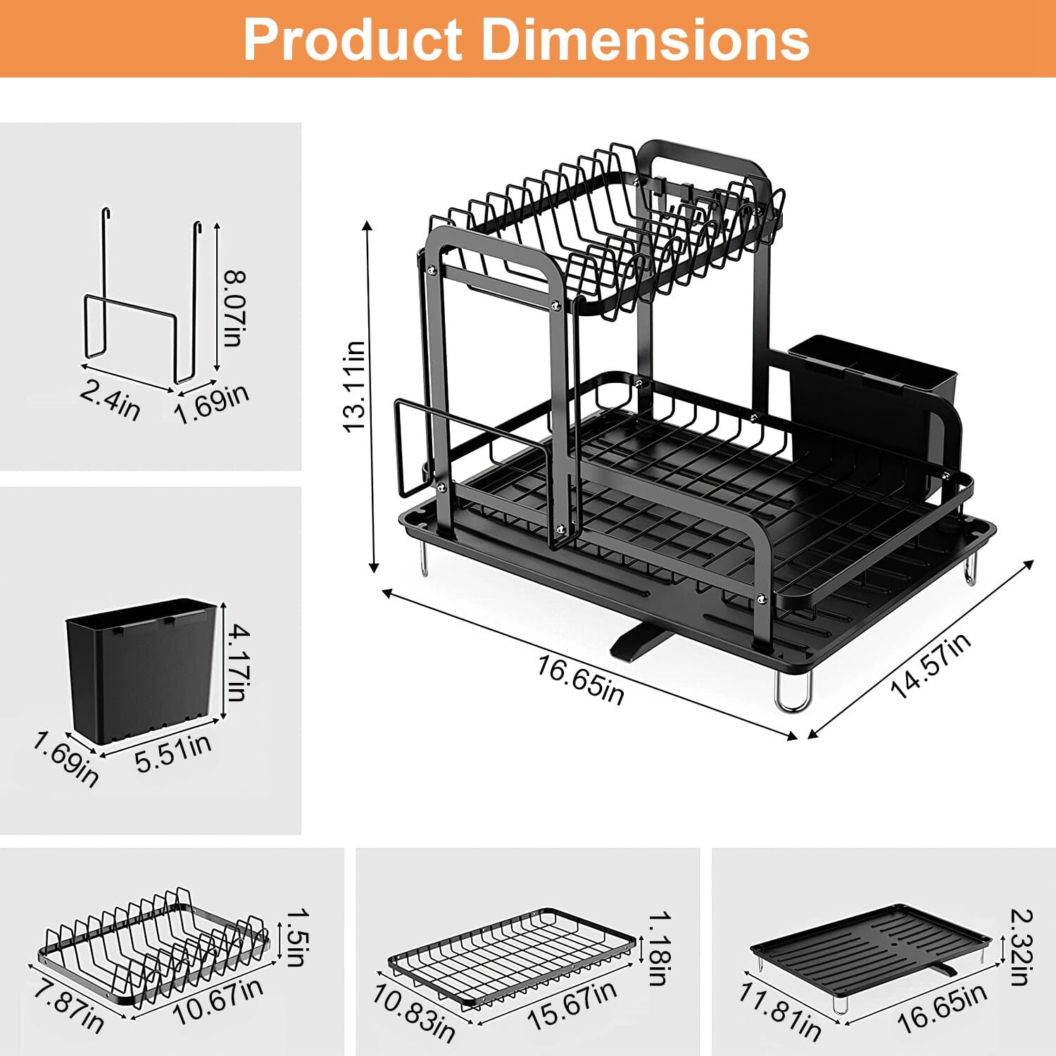 2-Tier Dish Drying Rack Kitchen Storage - DailySale