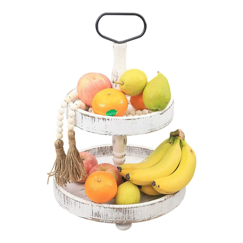 2-Tier Serving Tray Round Farmhouse Kitchen Kitchen Storage - DailySale