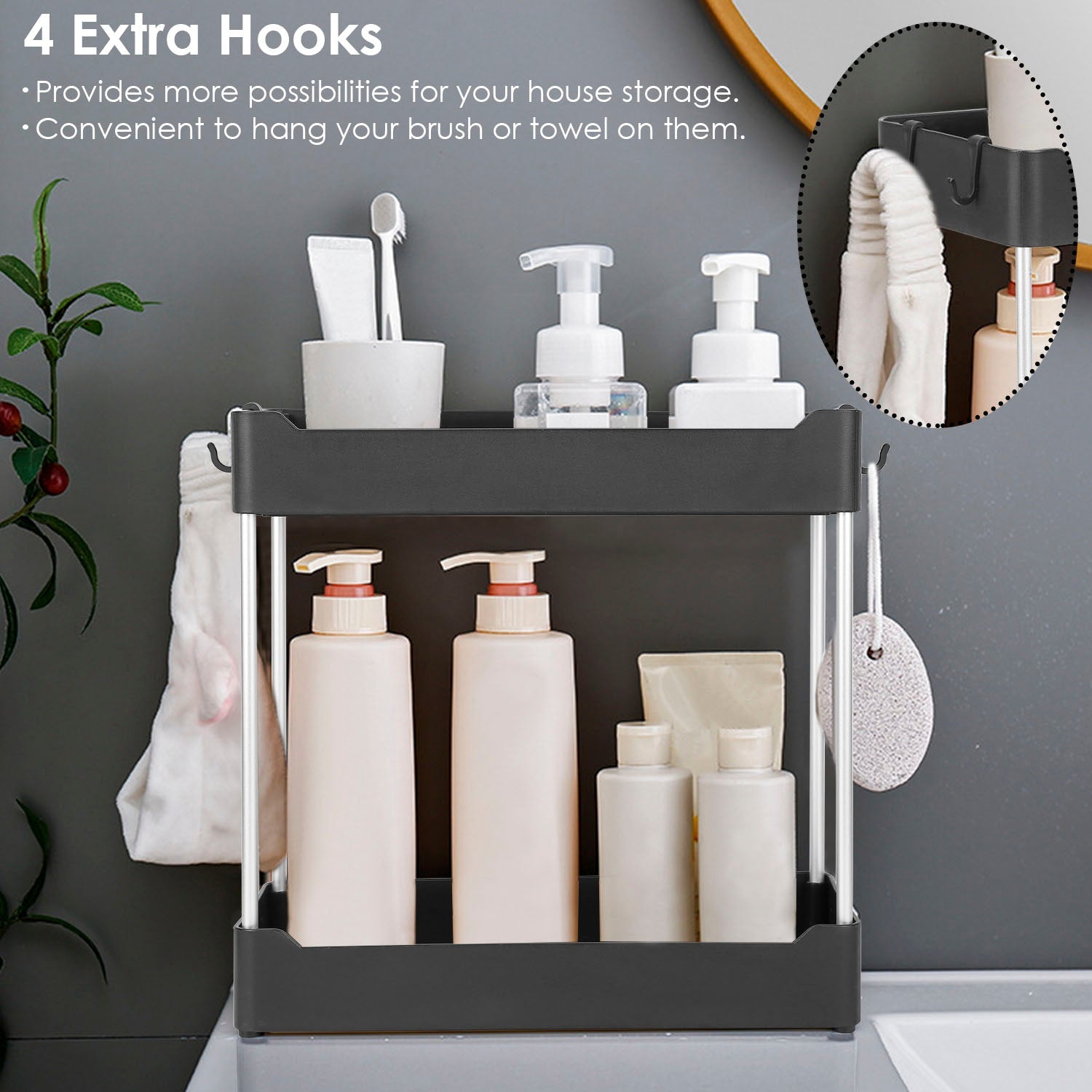 2-Tier Under Sink Shelf Organizer Closet & Storage - DailySale