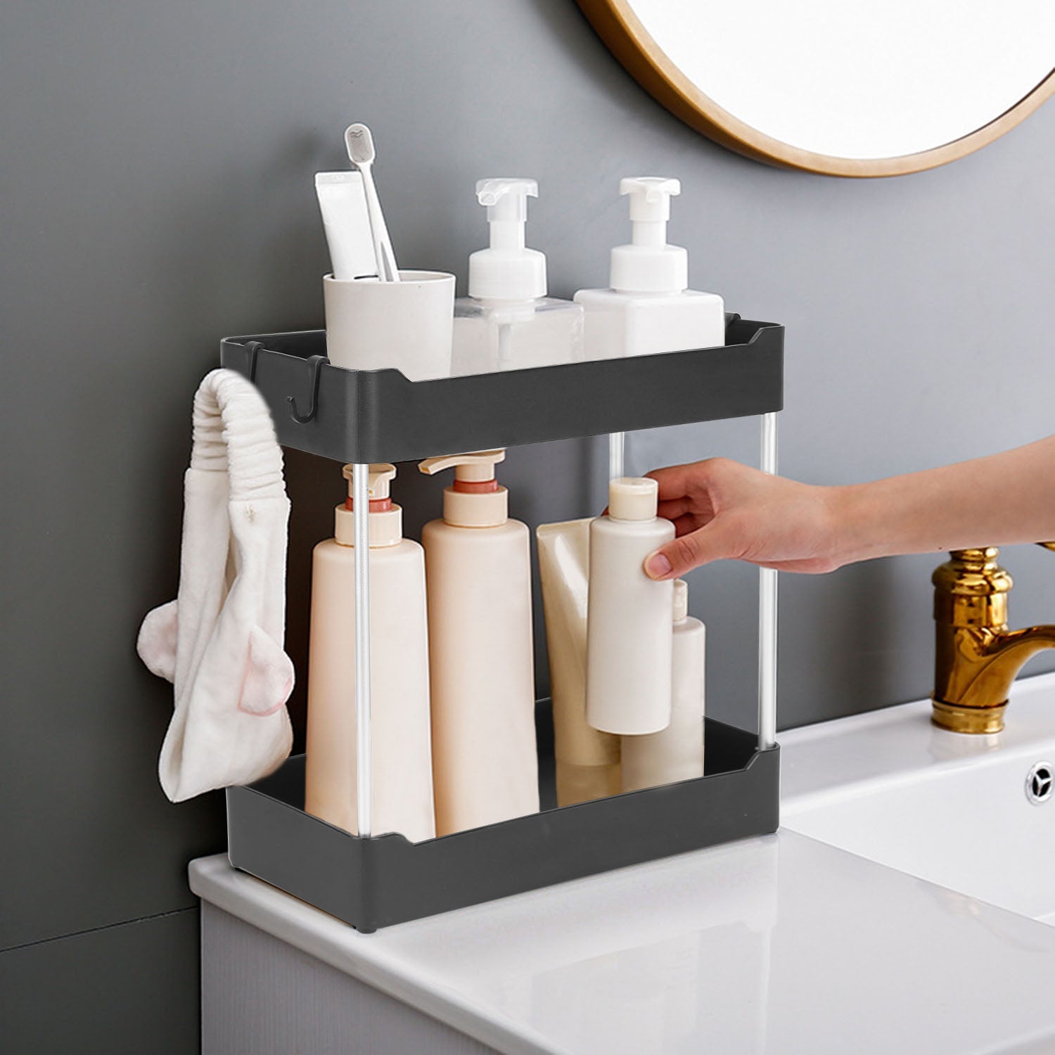 2-Tier Under Sink Shelf Organizer Closet & Storage - DailySale