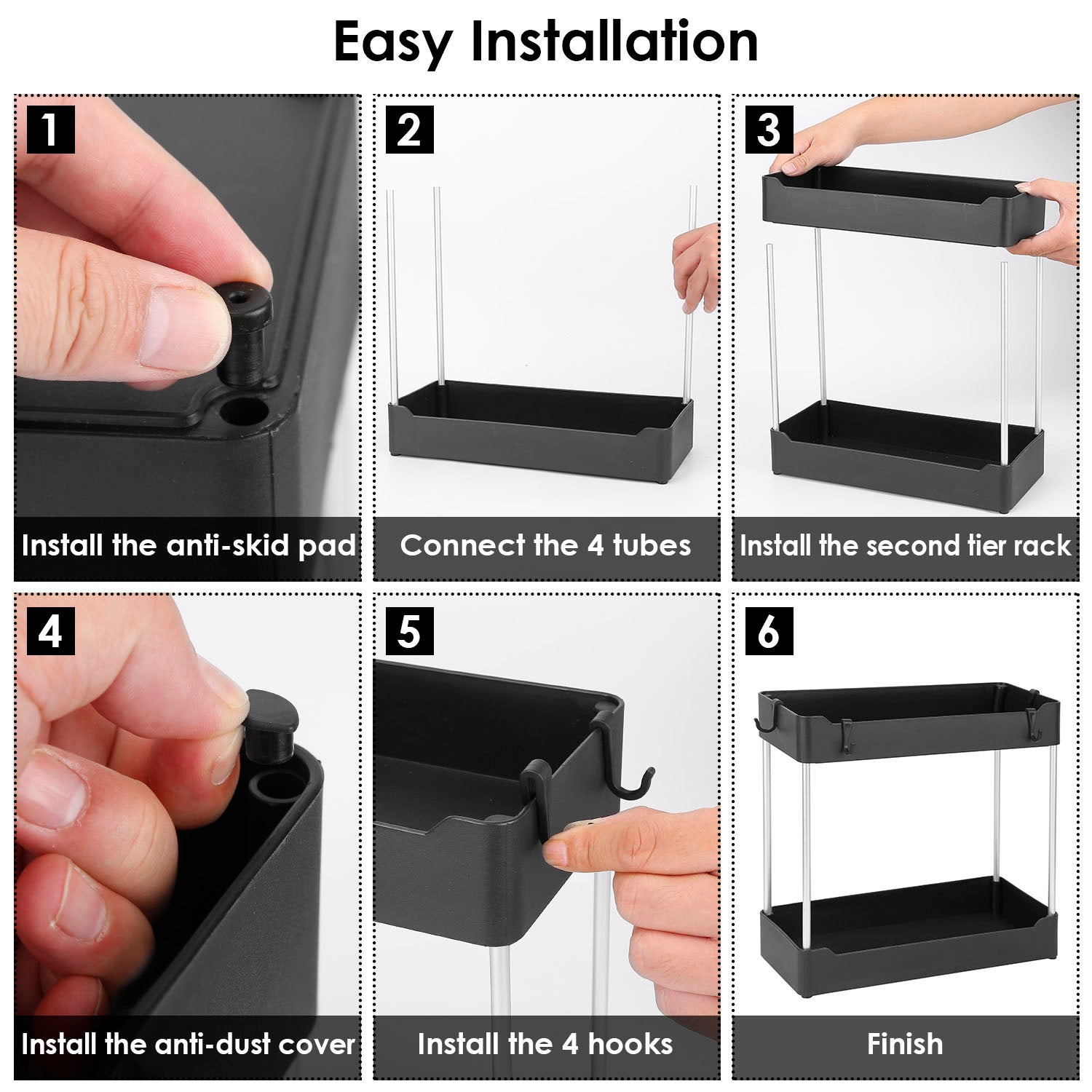 2-Tier Under Sink Shelf Organizer Closet & Storage - DailySale