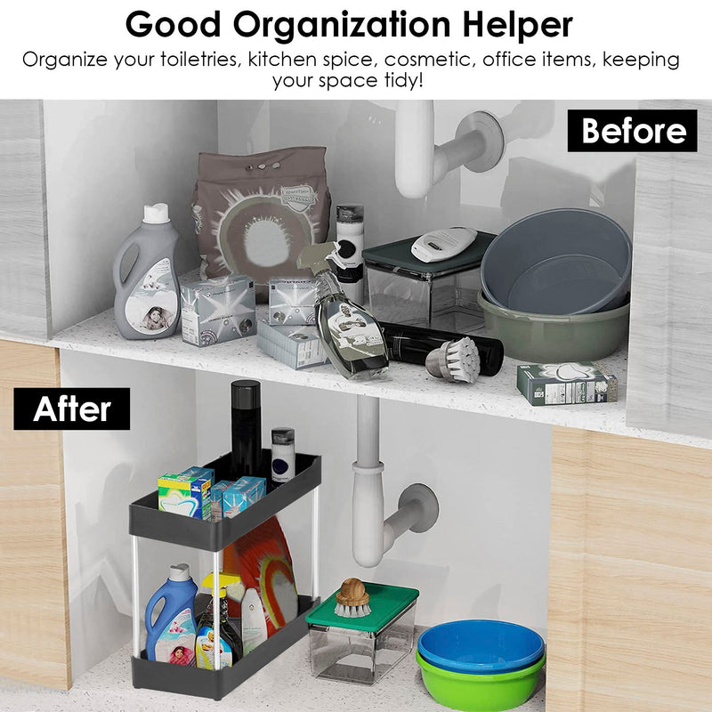 2-Tier Under Sink Shelf Organizer Closet & Storage - DailySale