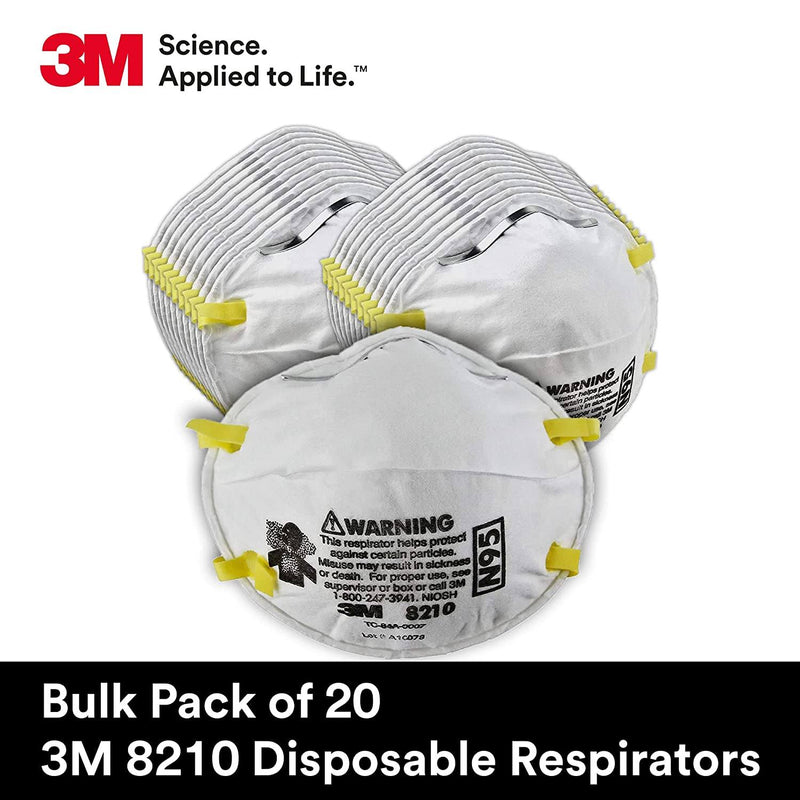 20-Pack: 3M Personal Protective Equipment 8210 Particulate Respirator Face Masks & PPE - DailySale