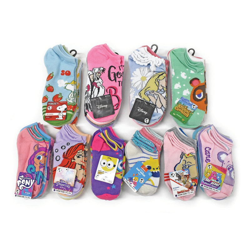 20-Pair: Licensed Assorted Kids' No-Show Socks Kids' Clothing Girls Assortment - DailySale