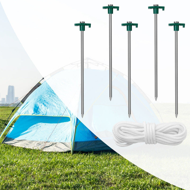 20-Piece: 9.8-Inch Tent Pegs Ropes Set Sports & Outdoors - DailySale