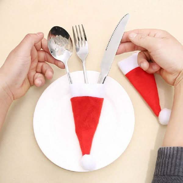 20-Piece: Christmas Santa Hat Silverware Storage Bag Holiday Decor & Apparel - DailySale