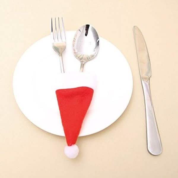 20-Piece: Christmas Santa Hat Silverware Storage Bag Holiday Decor & Apparel - DailySale
