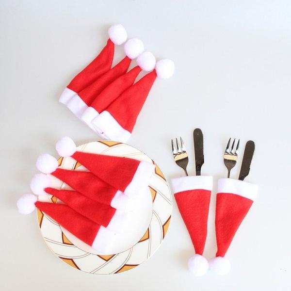 20-Piece: Christmas Santa Hat Silverware Storage Bag Holiday Decor & Apparel - DailySale
