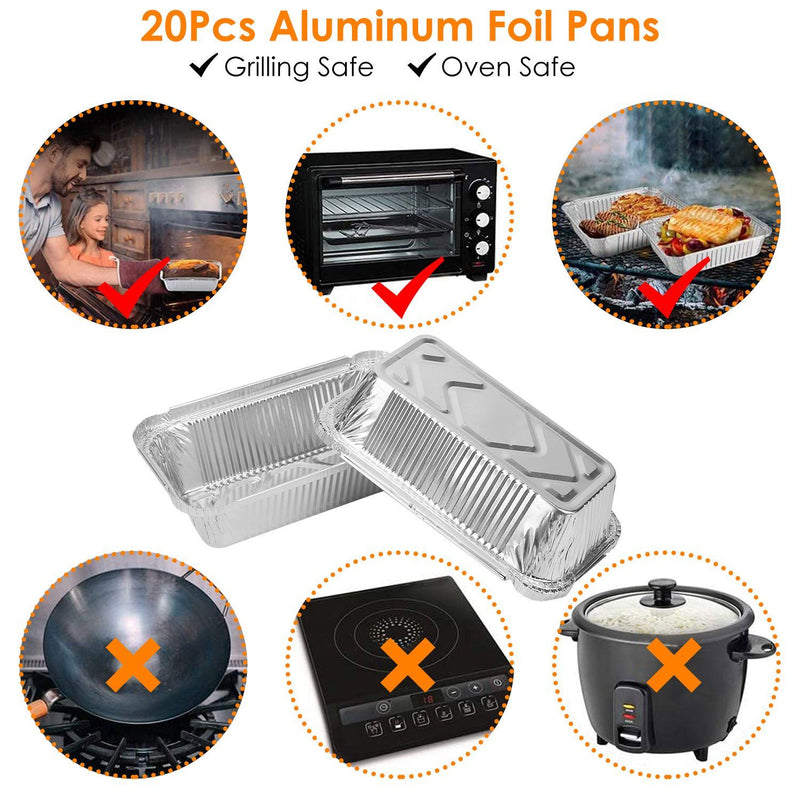 20-Piece: Disposable Aluminum Foil Pans Kitchen & Dining - DailySale