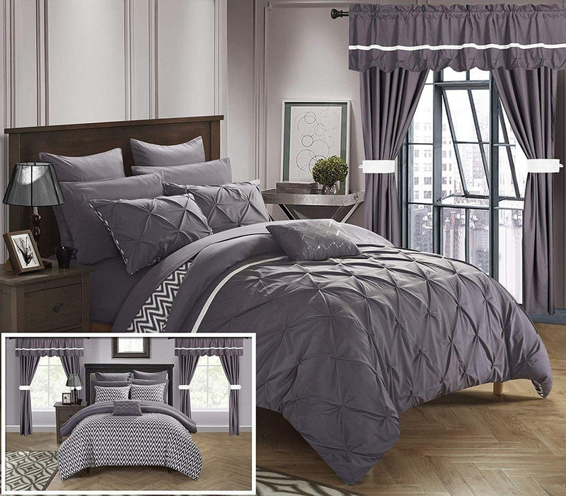 20-Piece: Knoxville Reversible Comforter Complete Bed Linen & Bedding King Plum - DailySale