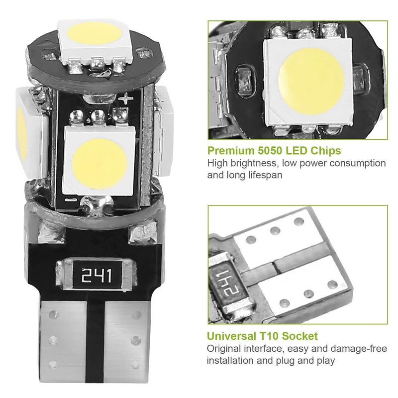 20-Piece: T10 SMD5050 LED Light Bulbs Automotive - DailySale