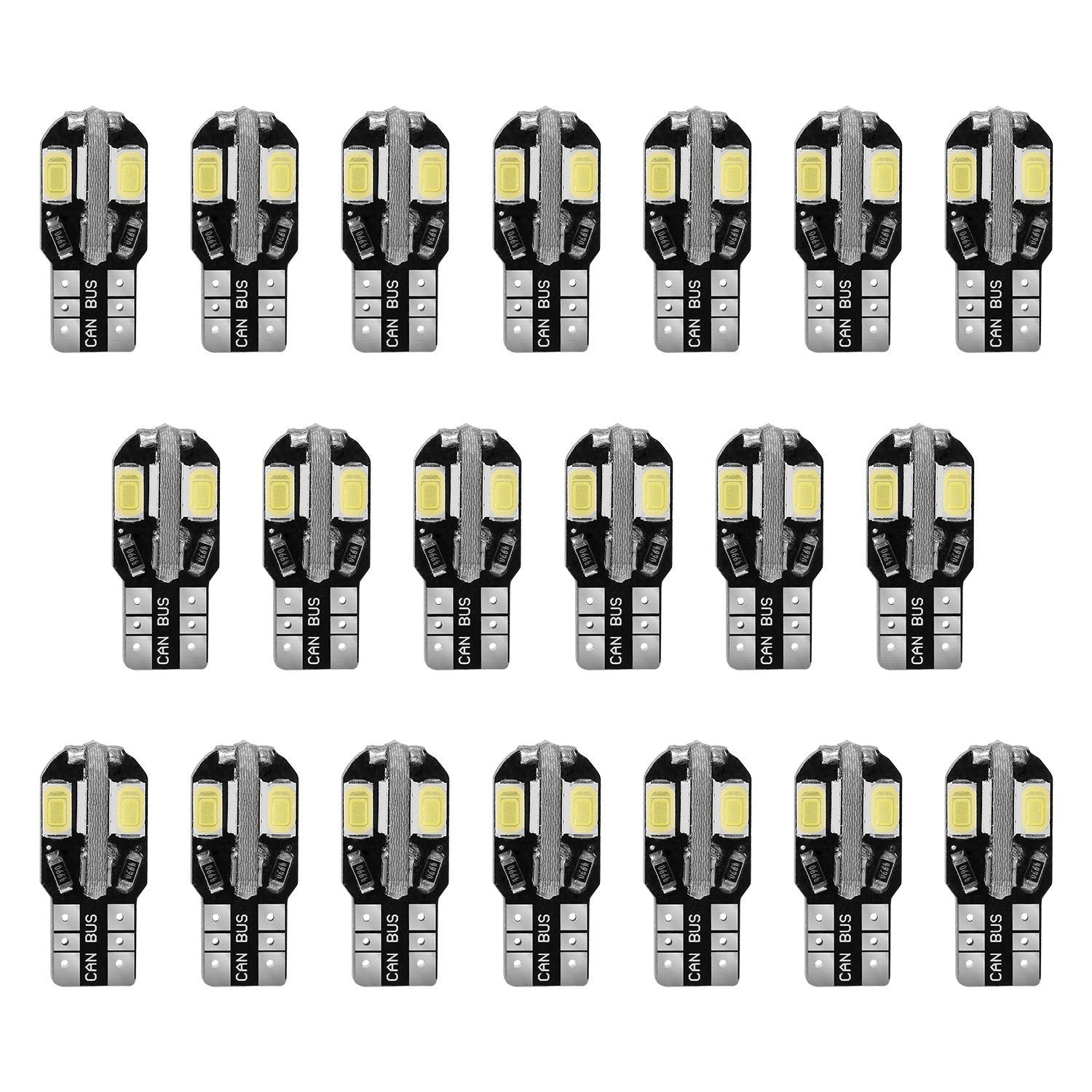 20-Piece: T10 SMD5730 LED Light Bulbs Automotive - DailySale