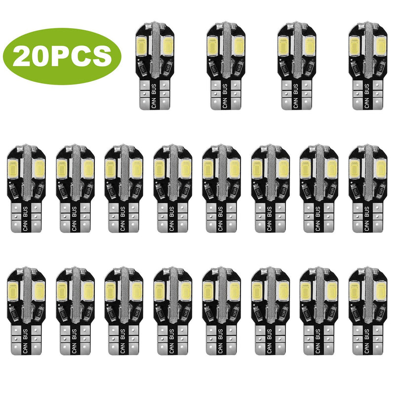 20-Piece: T10 SMD5730 LED Light Bulbs Automotive - DailySale