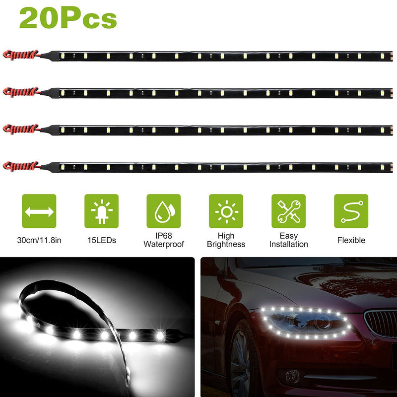20-Pieces: 12V Auto-LED Light Strip Automotive - DailySale