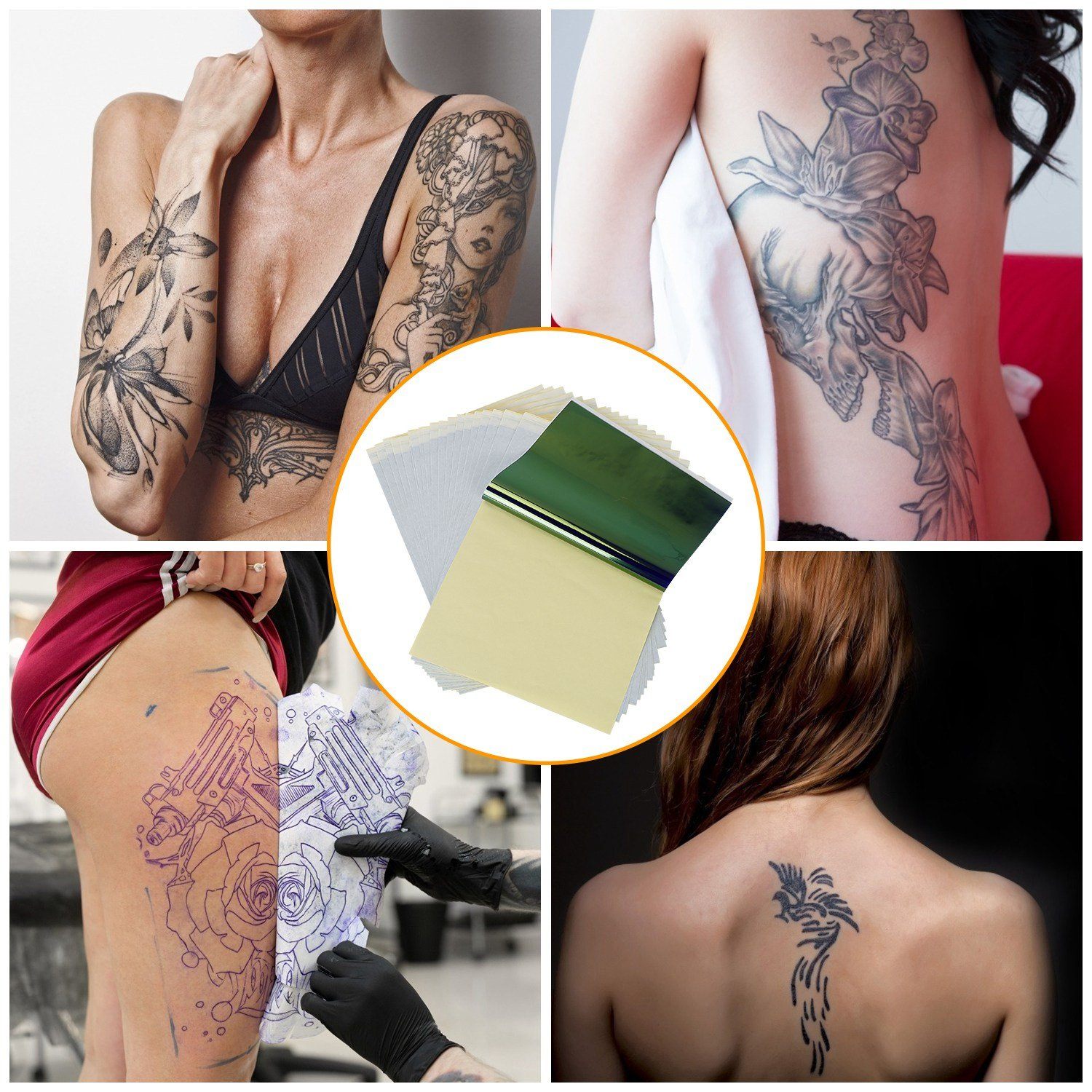 (20sets/lot) Custom A4 Skin Temporary Tattoo Transfer Sheet Inkjet