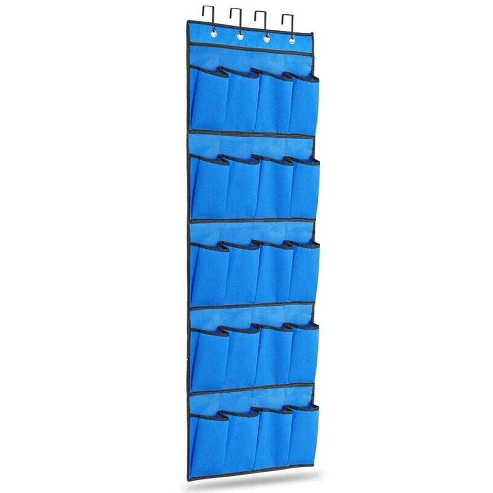 20 Pocket: Over the Door Shoe Rack Organizer Home Essentials Blue - DailySale