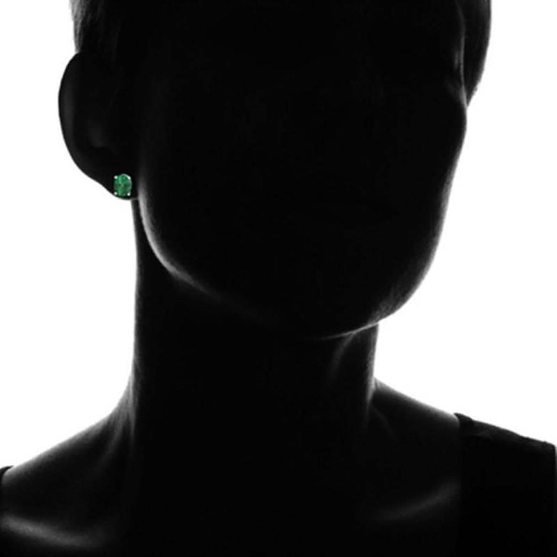 2.00 CTTW Emerald Oval Cut Studs in Sterling Silver Jewelry - DailySale