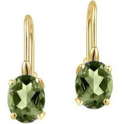 2.00 CTTW Genuine Peridot Leverback Earrings in 18k Yellow gold Earrings - DailySale