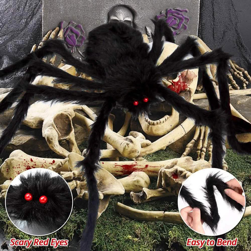 200" Halloween Spider Web and 59" Giant Spider Decoration Holiday Decor & Apparel - DailySale