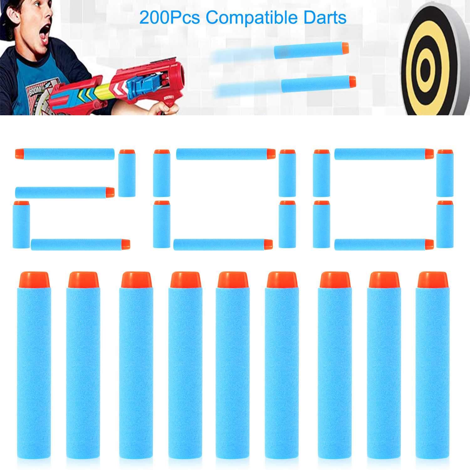 200-Pieces: Compatible Darts Refill for Nerf N-Strike Elite Series Toys & Games - DailySale