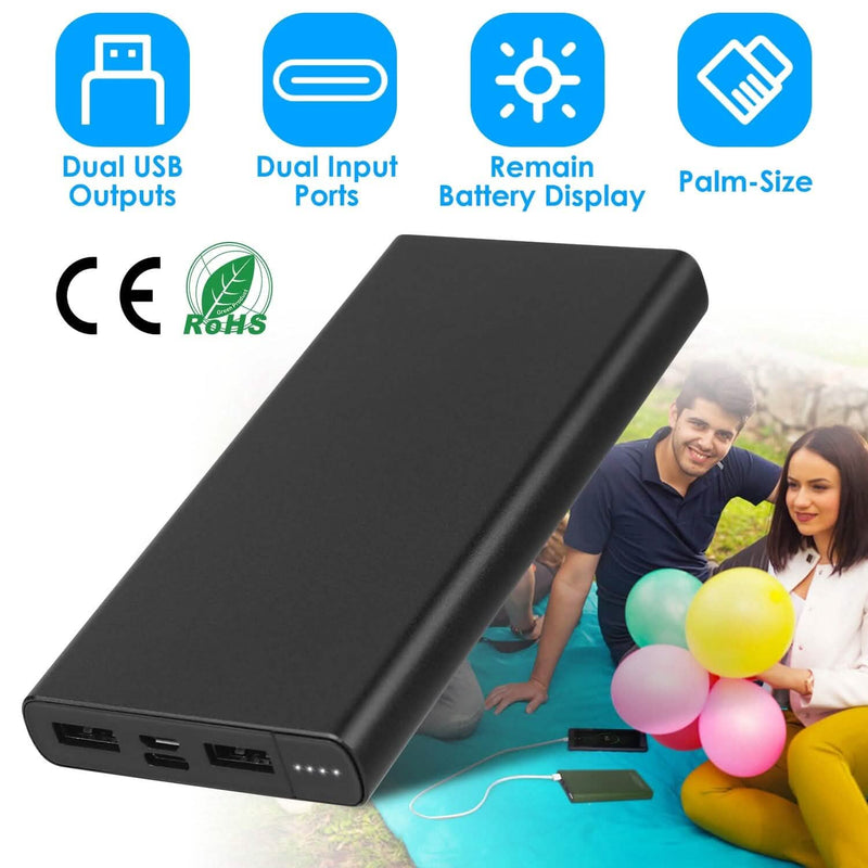 20000mAh Power Bank Portable External Battery Pack with Dual USB Output Ports Type C Micro USB Input Mobile Accessories - DailySale