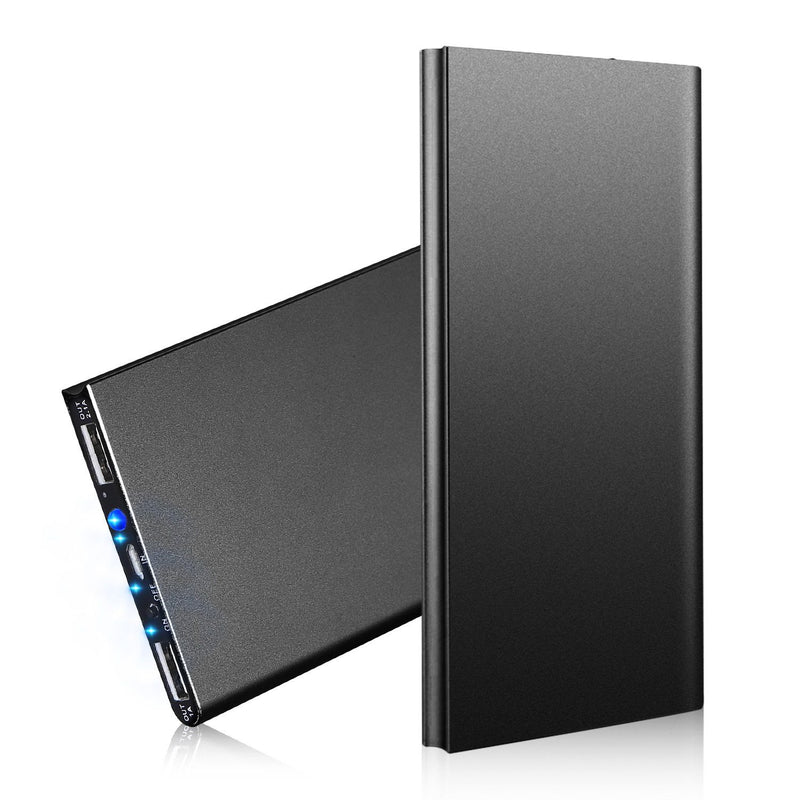 20000mAh Power Bank Ultra Thin External Battery Pack Mobile Accessories Black - DailySale