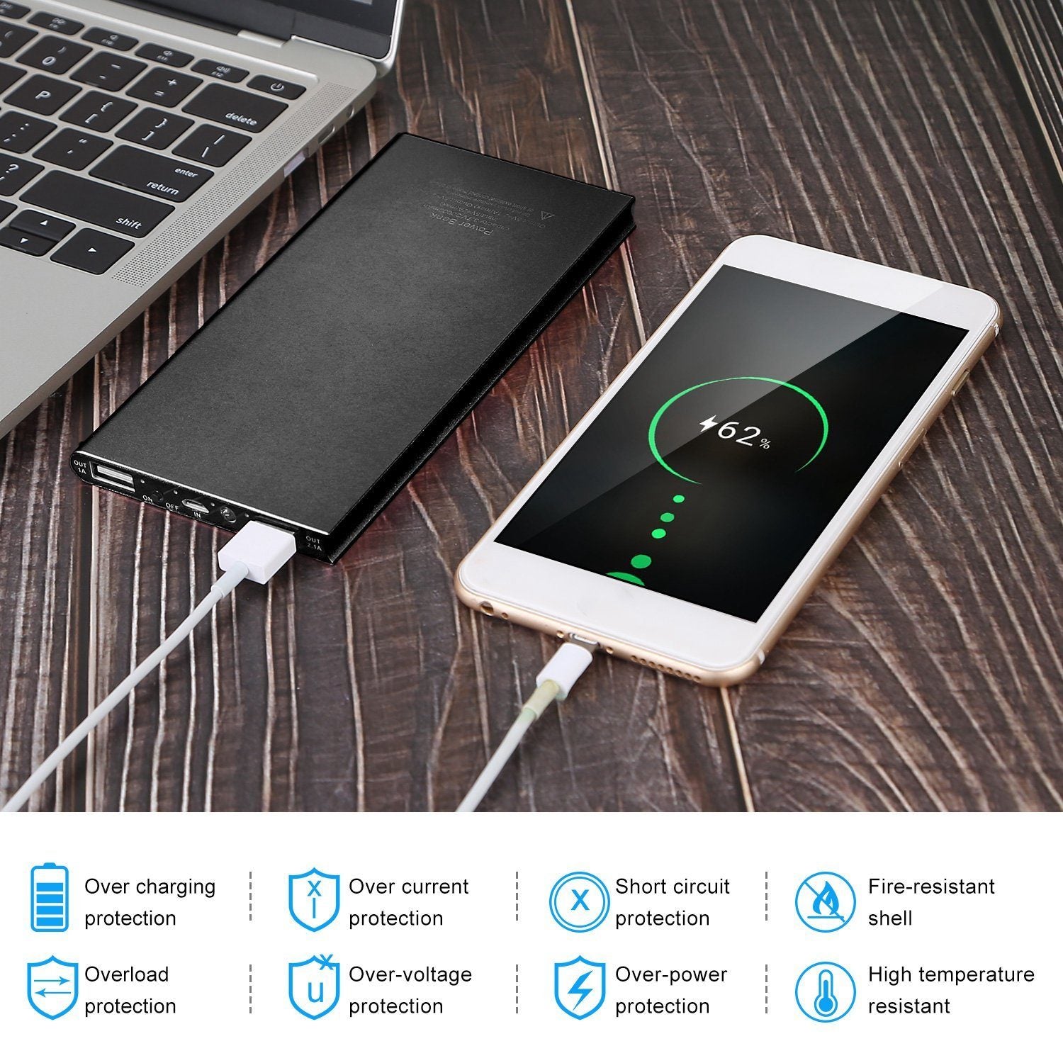 20000mAh Power Bank Ultra Thin External Battery Pack Mobile Accessories - DailySale