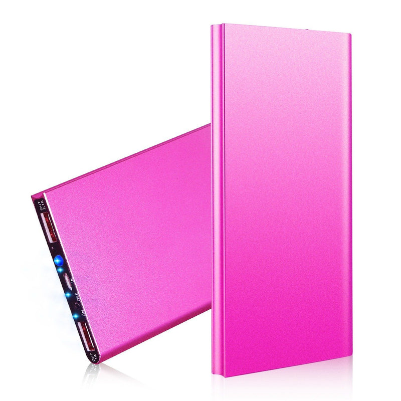 20000mAh Power Bank Ultra Thin External Battery Pack Mobile Accessories Hot Pink - DailySale