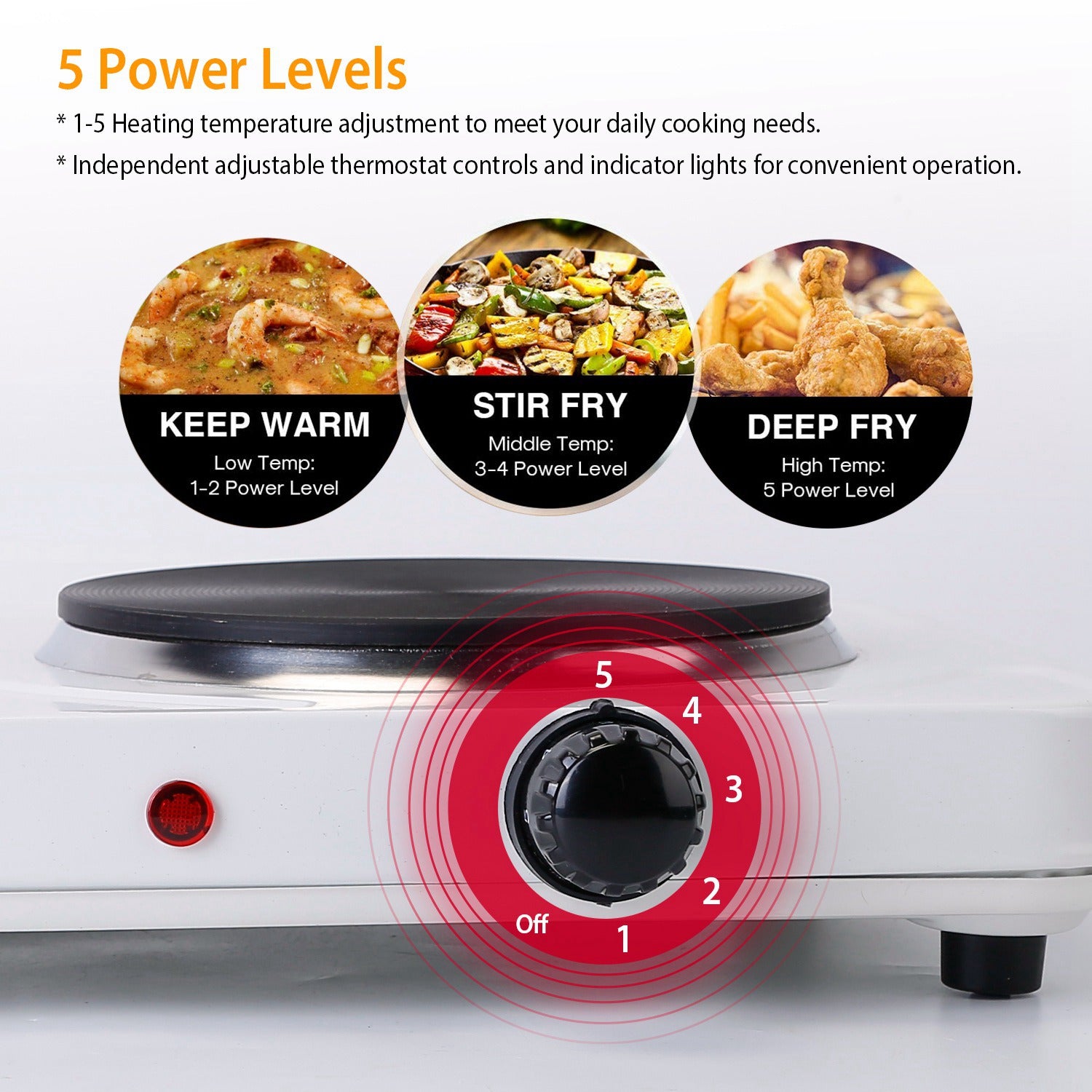 2000W Portable Double Electric Burner Kitchen Appliances - DailySale