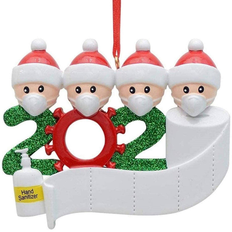 2020 Quarantine Family Personalized Christmas Ornaments Lighting & Decor Family of 4 - DailySale