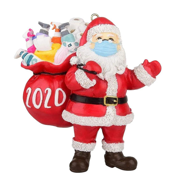 2020 Quarantine Survivor Santa Claus Christmas Ornaments Wearing Mask And Carrying All Essentials Lighting & Decor - DailySale