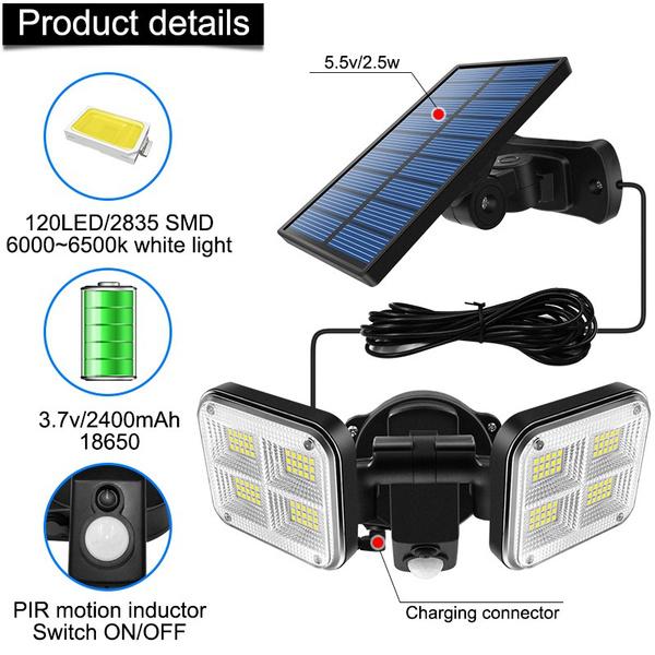 20W Super Bright Solar Lights 120 LED IP65 Waterproof Outdoor Lighting - DailySale