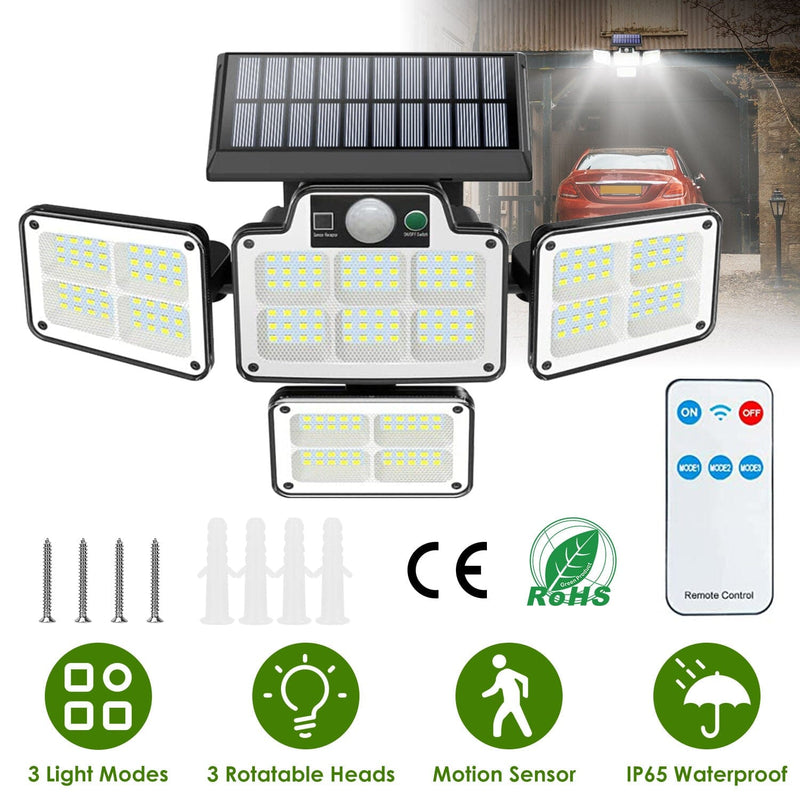 216 LEDs Solar Outdoor Light Motion Sensor Security Wireless Lamp Outdoor Lighting - DailySale