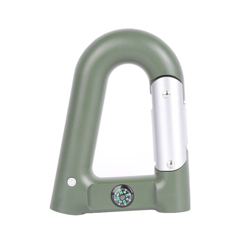 2200 mAh Powerbank with Emergency Flashlight Compass Carabiner-Shaped Sports & Outdoors Green - DailySale