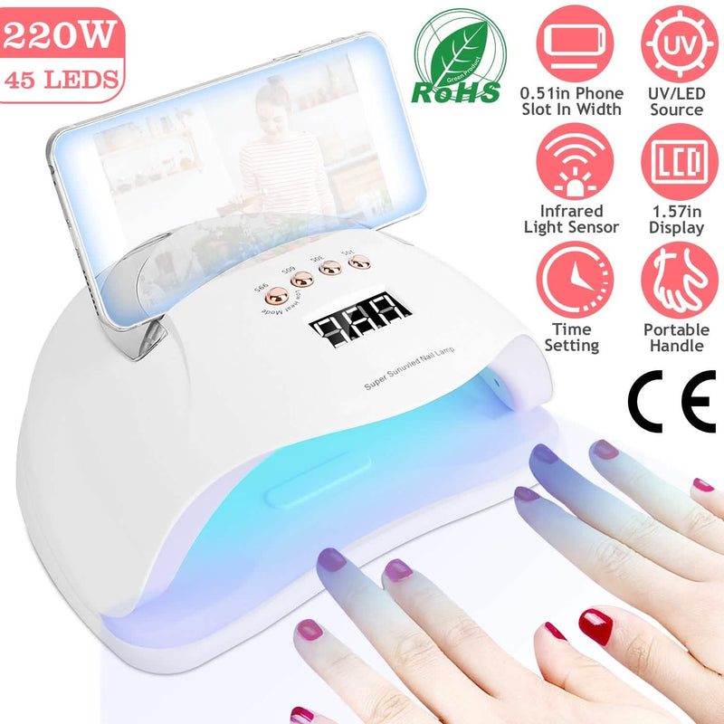 220W UV LED Nail Lamp Gel Polish Dryer Beauty & Personal Care - DailySale