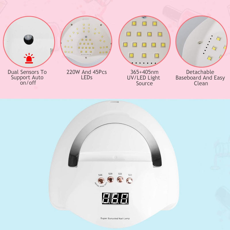 220W UV LED Nail Lamp Gel Polish Dryer Beauty & Personal Care - DailySale