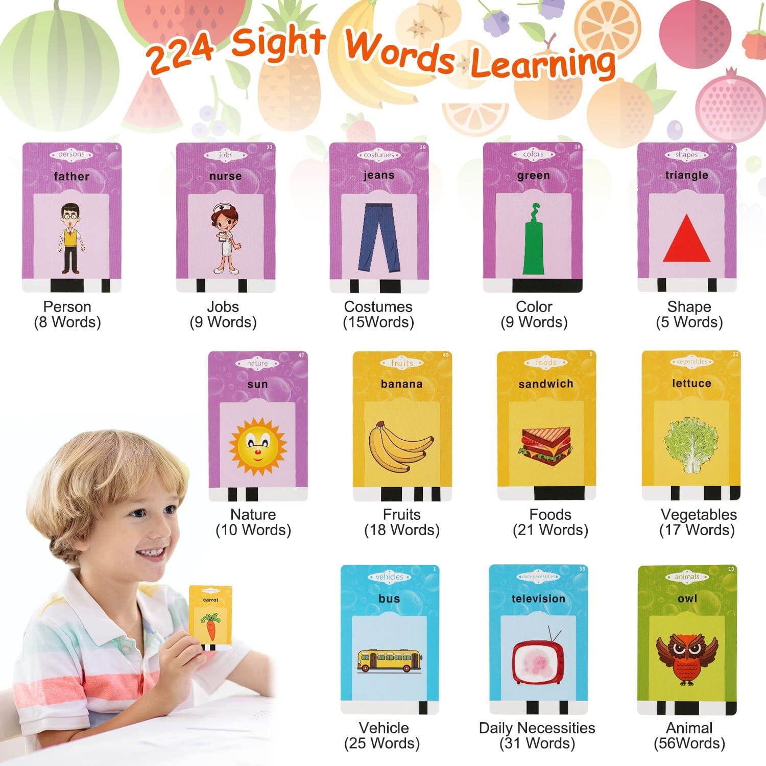 224 Words Kid Flash Talking Cards Toys & Games - DailySale