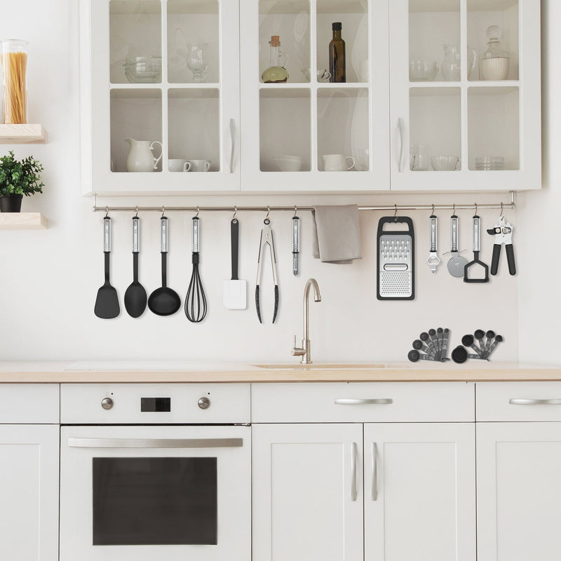 23 Nylon Kitchen Utensils & Stainless Steel Cooking Utensils Set Grey - Lux  Decor Collection